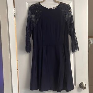 BB Dakota A Line Dress with lace sleeves and back